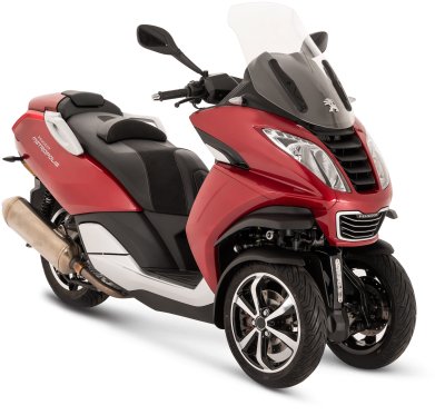 Red Peugeot Metropolis Scooter Three Wheels PNG image