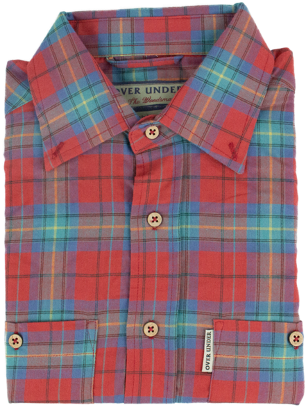 Red Plaid Casual Mens Shirt PNG image