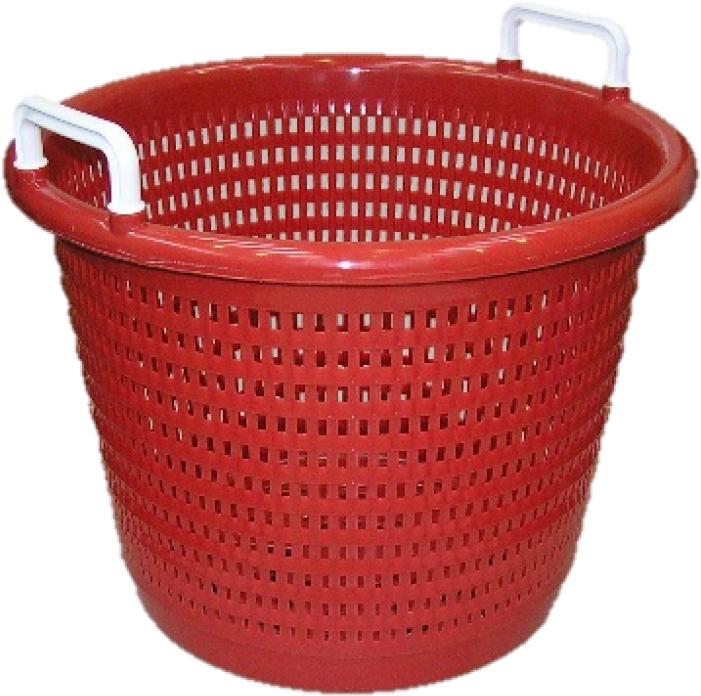 Red Plastic Laundry Basket PNG image