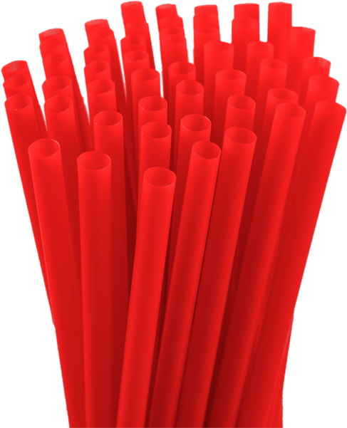 Red Plastic Straws Bundle PNG image