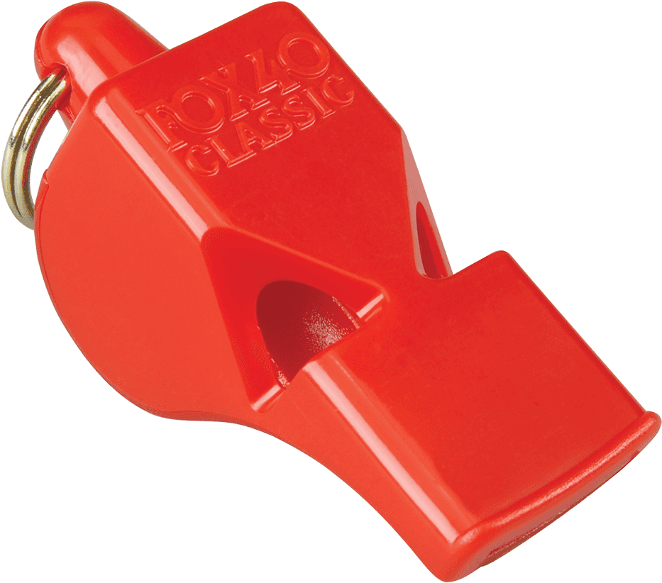 Red Plastic Whistle Classic Design PNG image