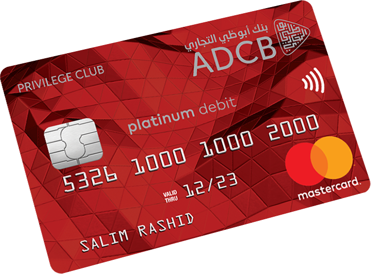 Red Platinum Debit Card A D C B PNG image