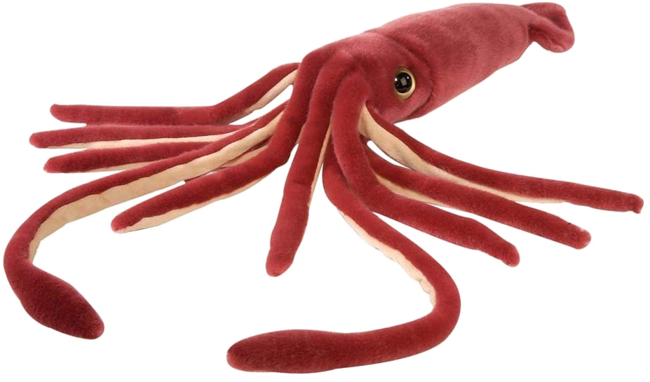 Red Plush Squid Toy PNG image