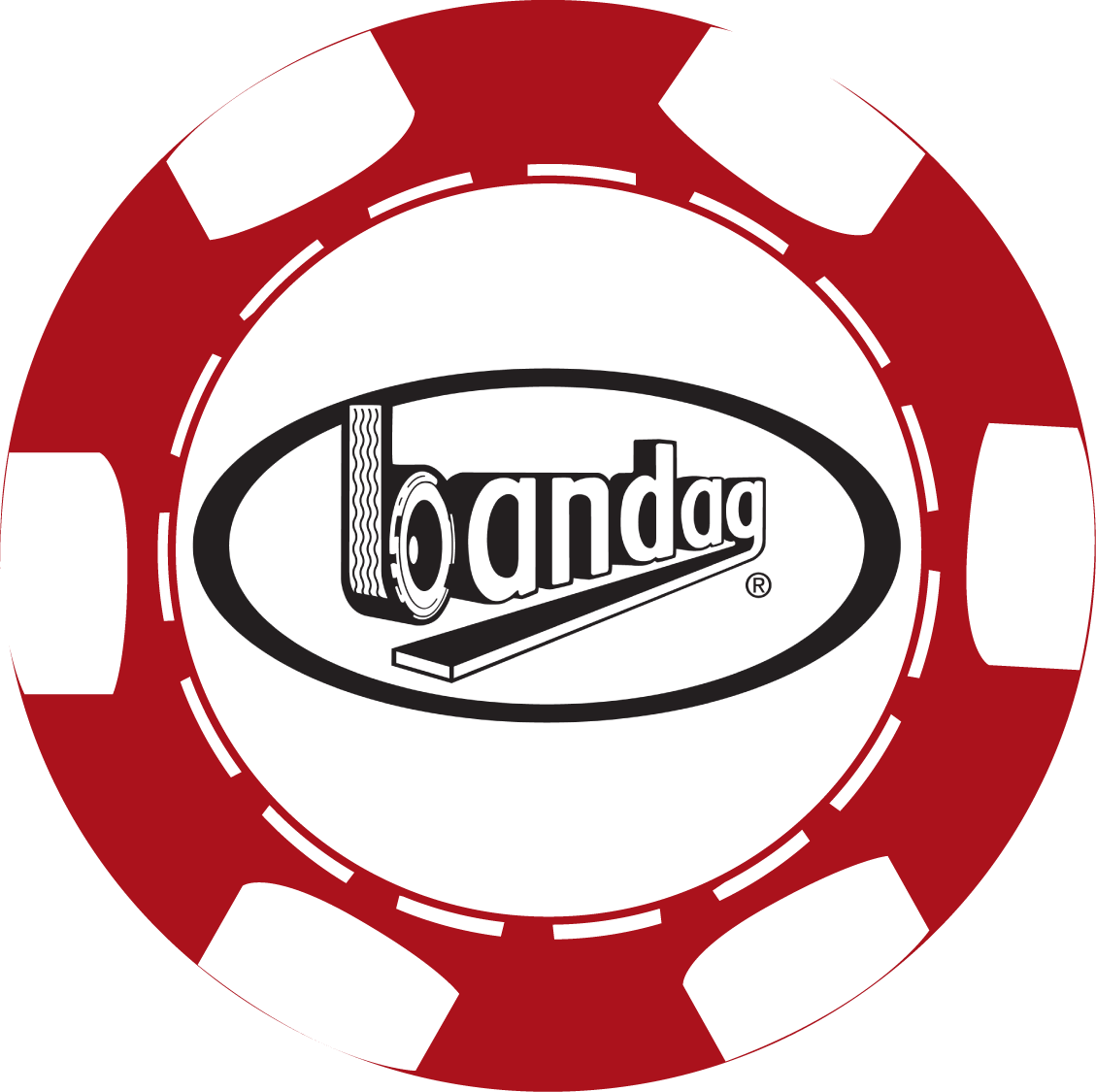 Red Poker Chip Bandag Logo PNG image