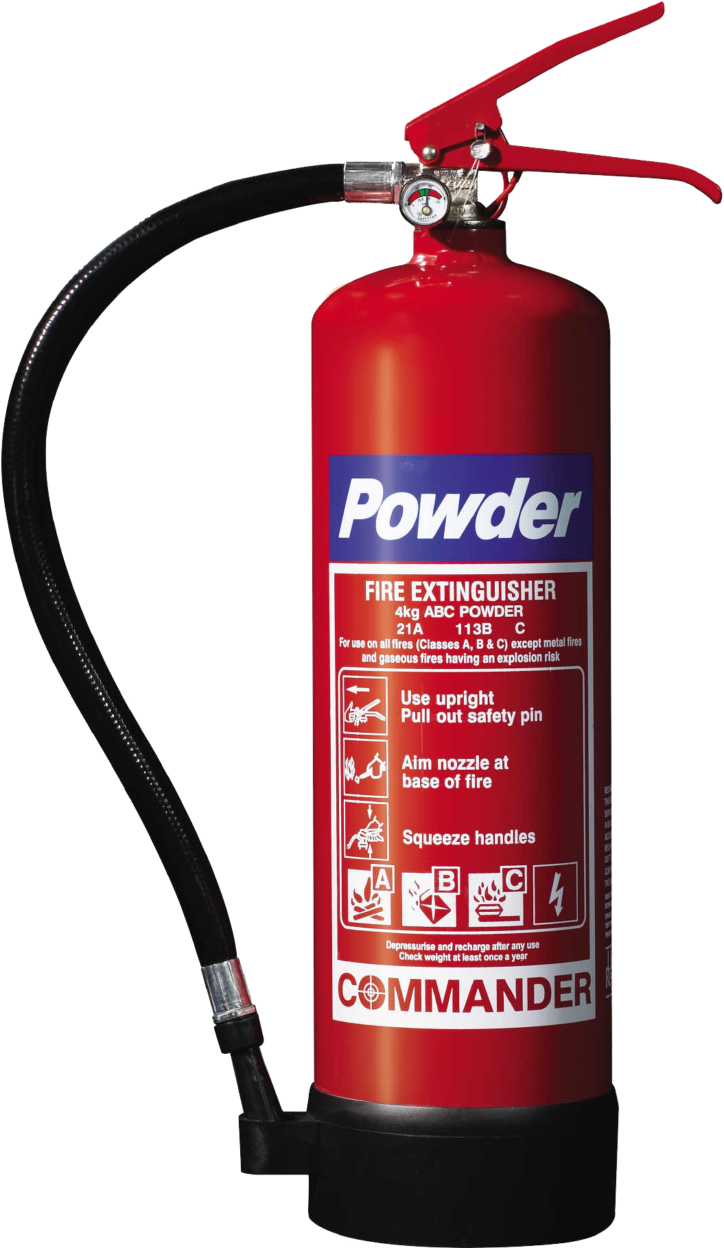 Red Powder Fire Extinguisher PNG image