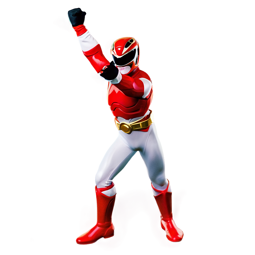 Red Power Ranger Action Pose Png Btd PNG image