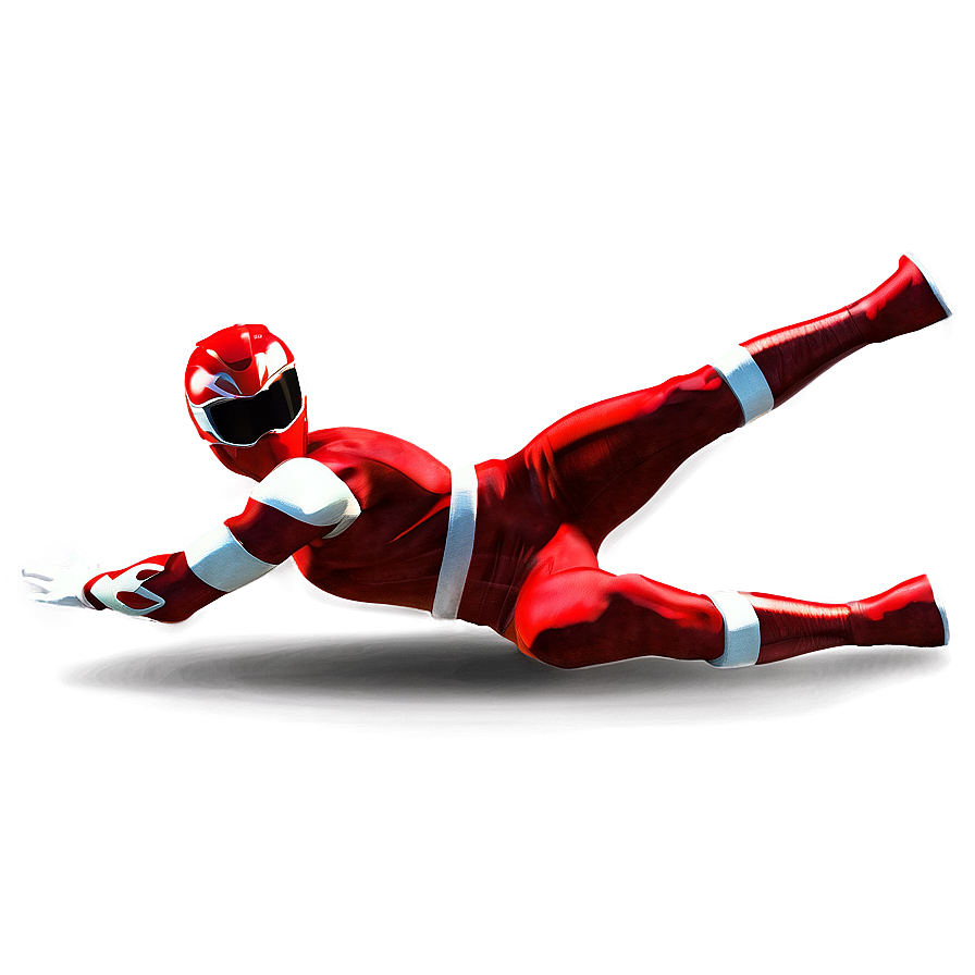 Red Power Ranger Dynamic Action Png 06292024 PNG image