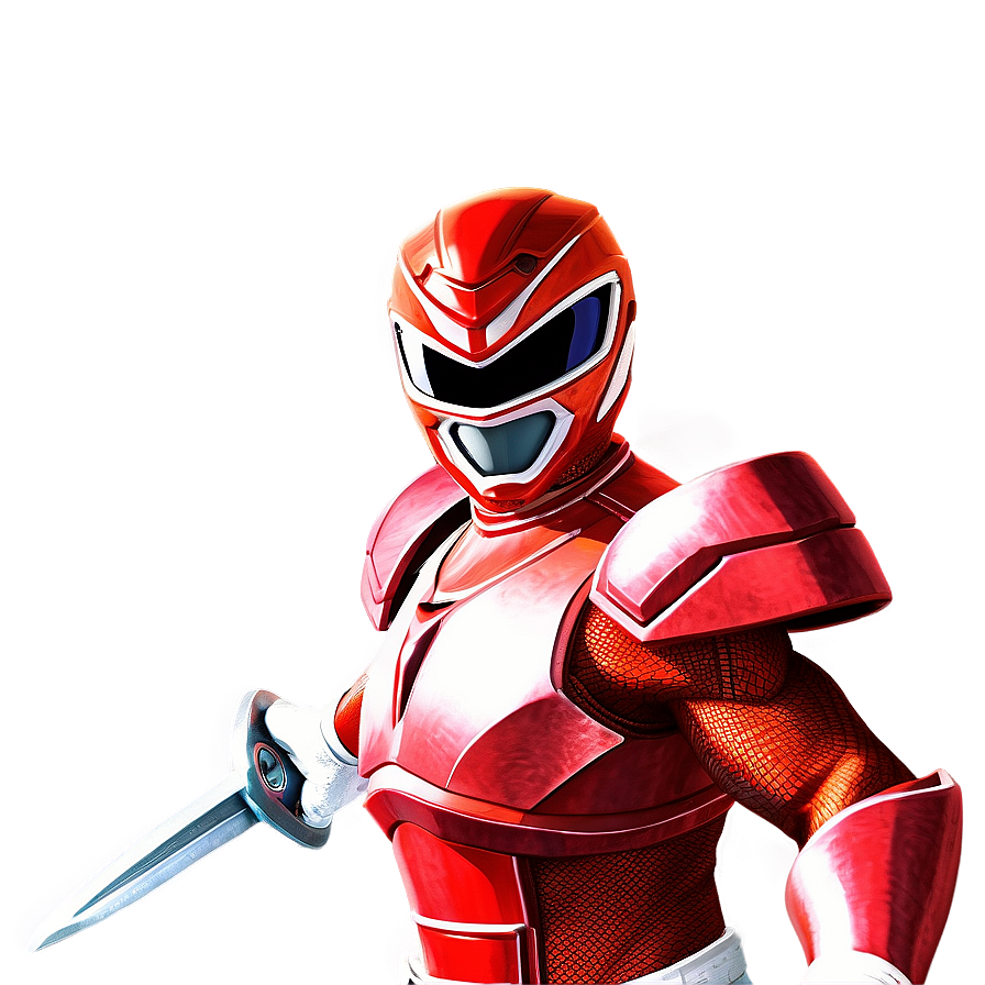 Red Power Ranger With Sword Drawn Png 48 PNG image