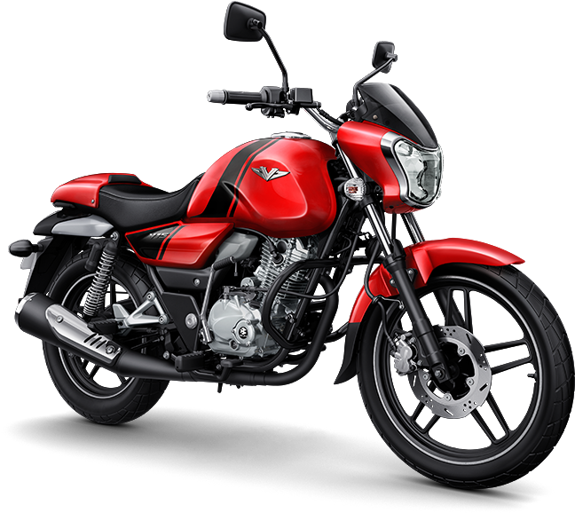 Red Pulsar Motorcycle Studio Shot PNG image