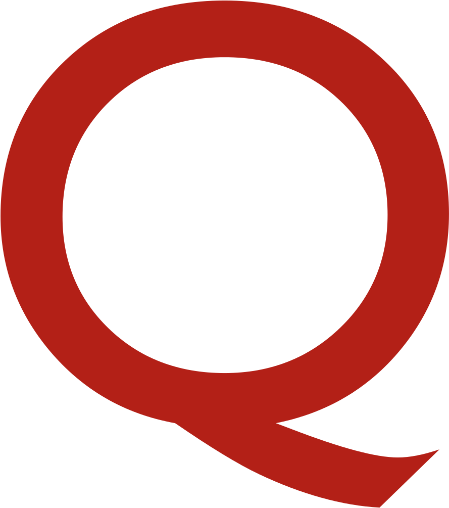 Red Q Logoon Blue Background PNG image