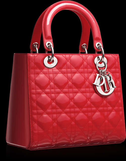 Red Quilted Luxury Handbag PNG image