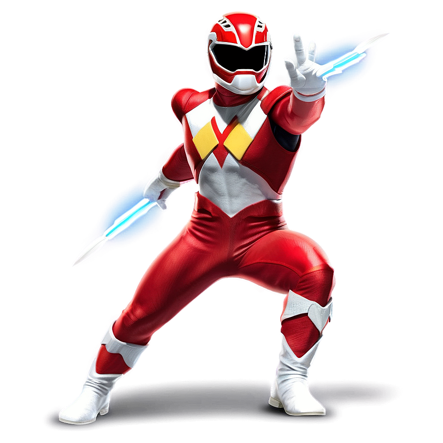 Red Ranger Battle Stance Png Lta PNG image