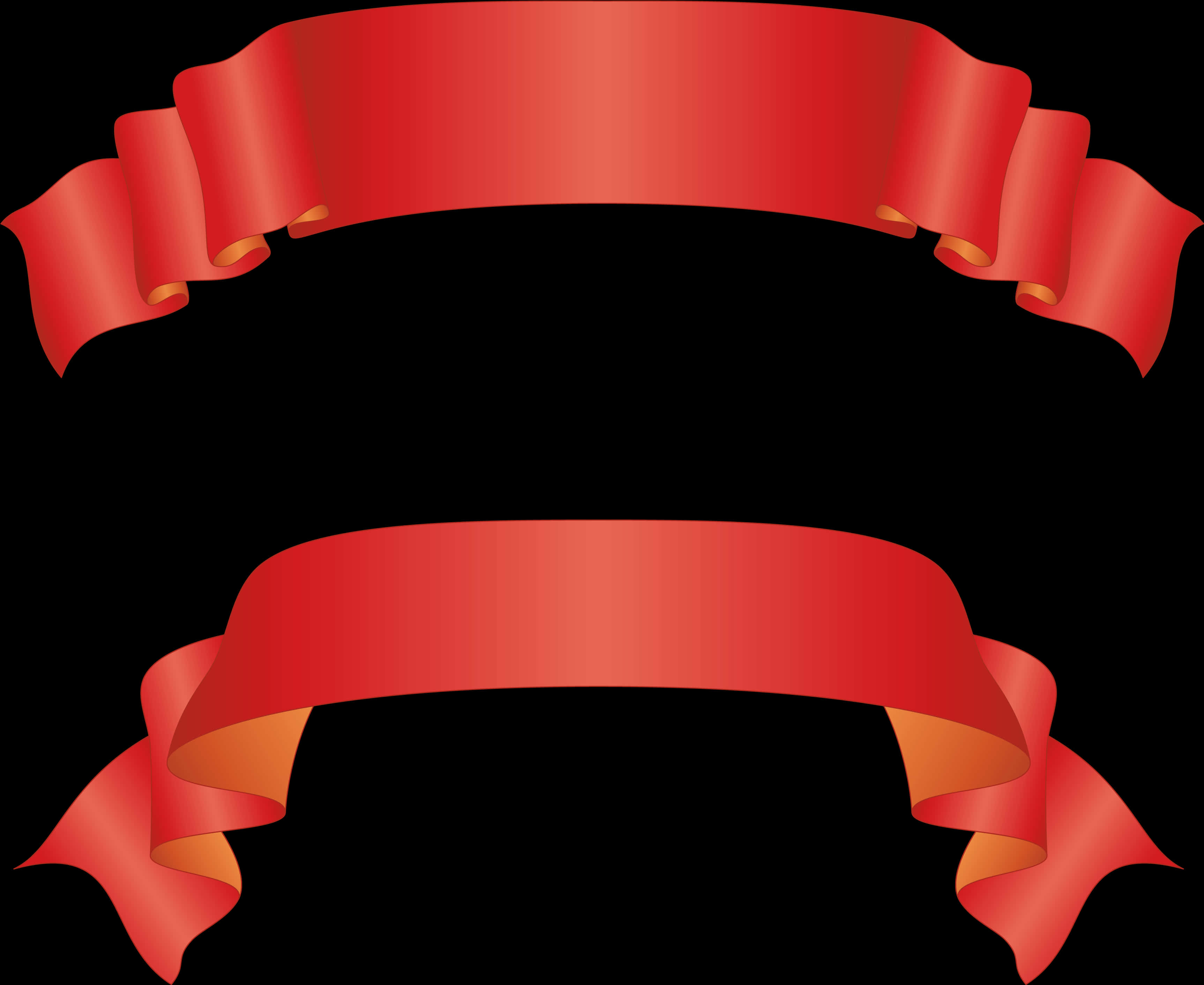 Red Ribbon Banners Graphic PNG image