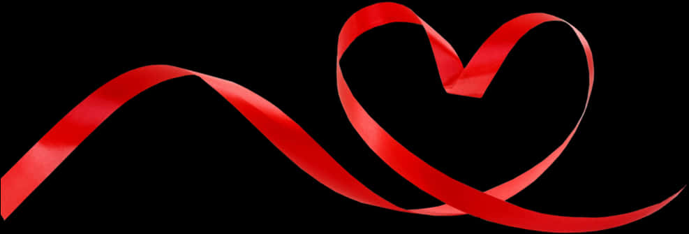 Red Ribbon Heart Shape PNG image