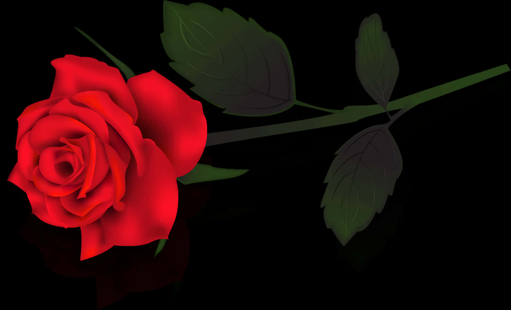 Red Rose Black Background PNG image