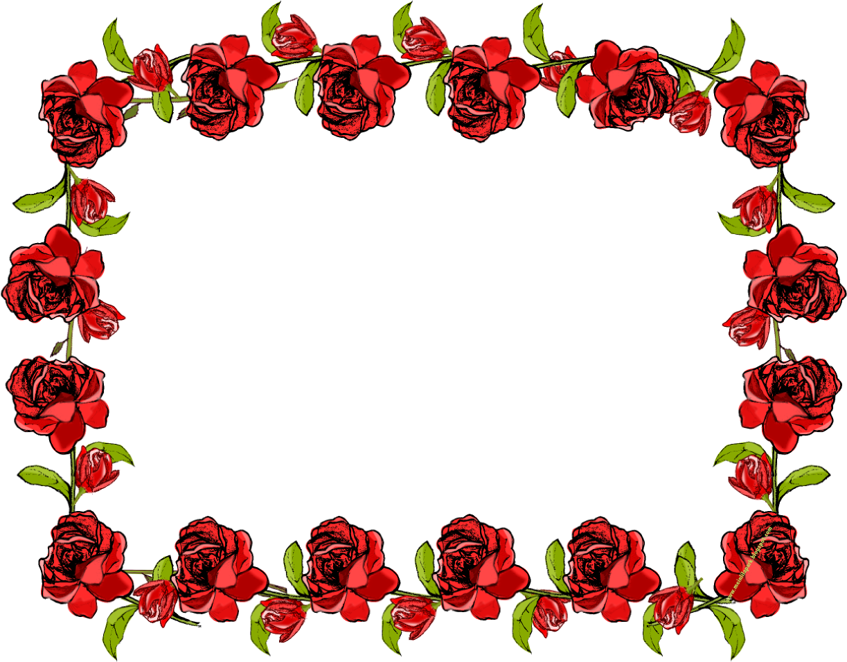 Red Rose Border Frame PNG image