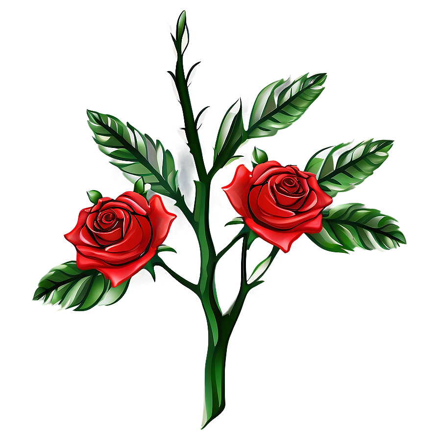 Red Rose Branch Png 05242024 PNG image