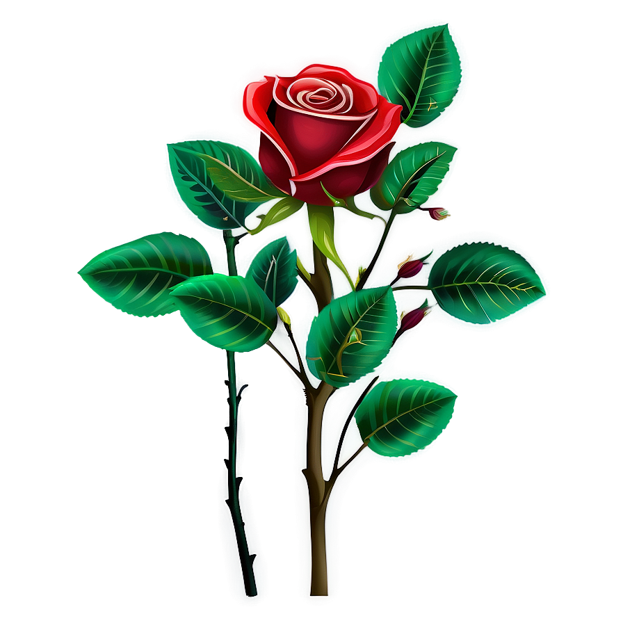 Red Rose Branch Png 05242024 PNG image