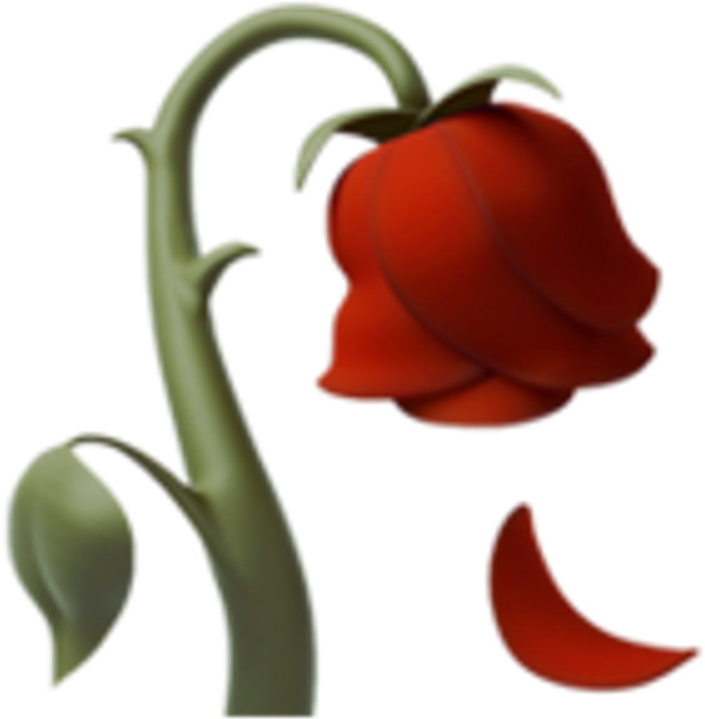 Red Rose Emoji Artistic Rendering PNG image