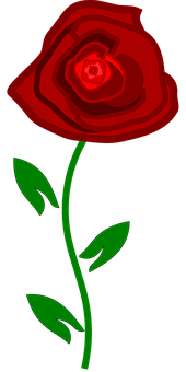 Red Rose Graphic Art PNG image