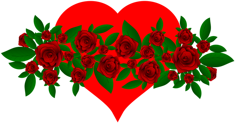 Red Rose Heart Graphic PNG image