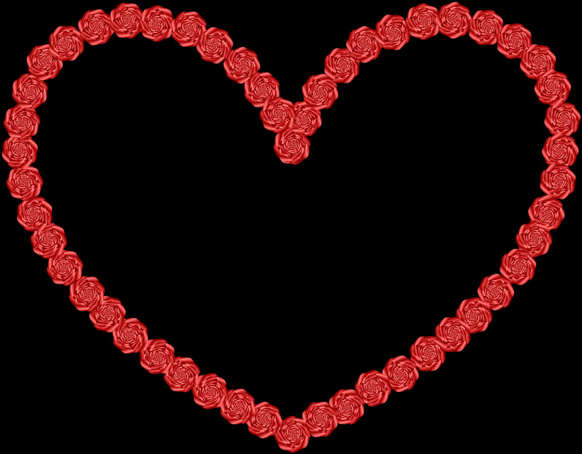 Red Rose Heart Outline PNG image