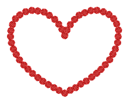 Red Rose Heart Outline PNG image