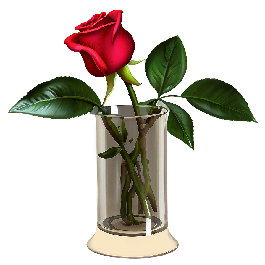 Red Rose In Vase Png 52 PNG image