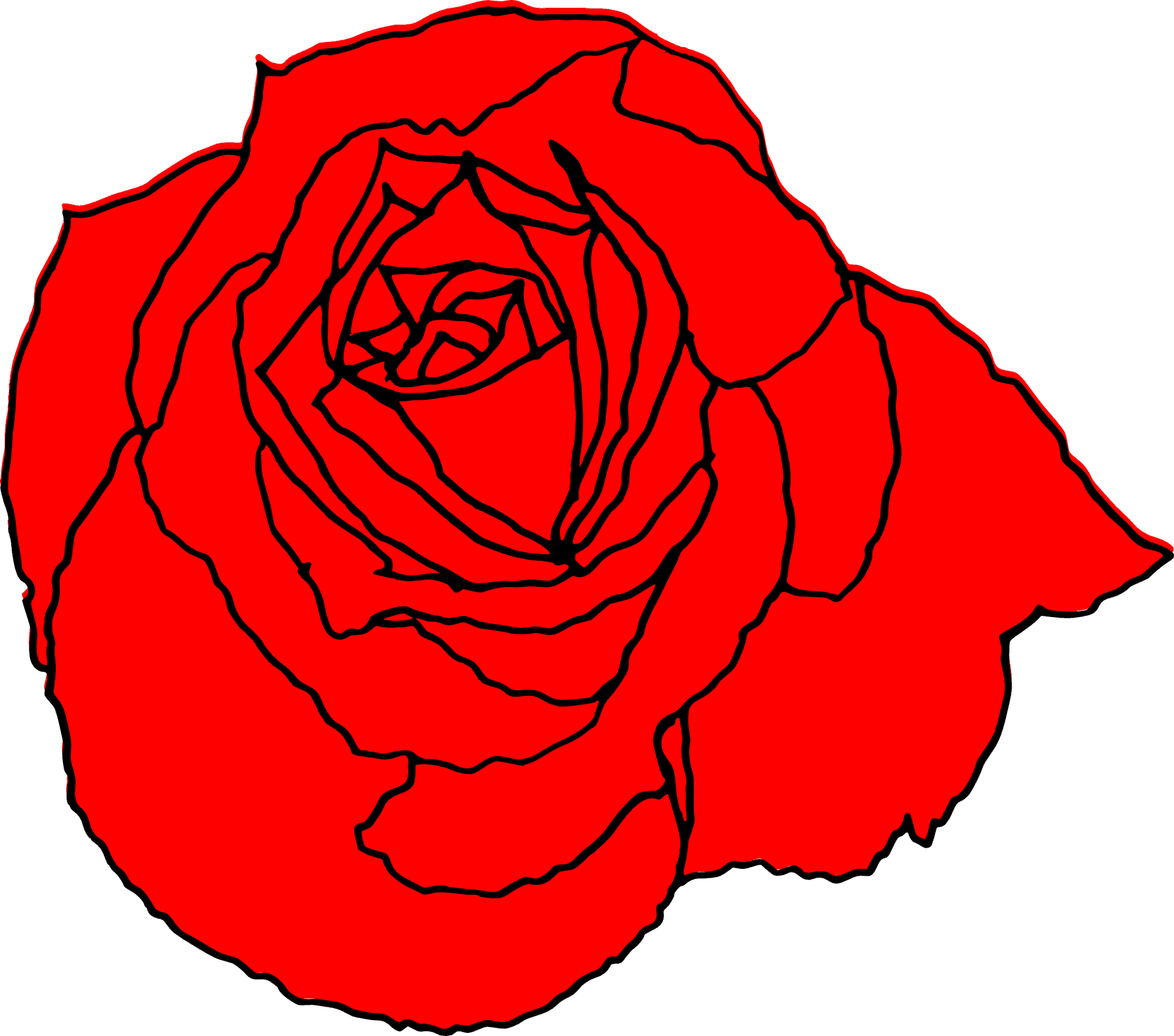 Red Rose Line Art Drawing PNG image