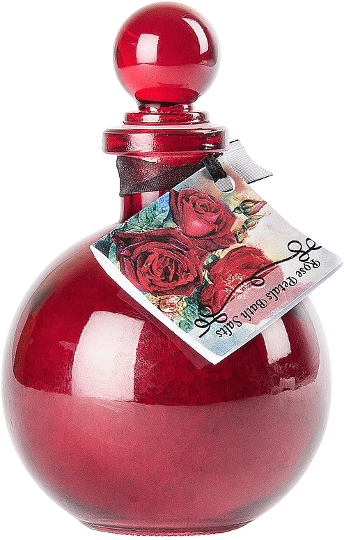 Red Rose Petal Perfume Bottle PNG image