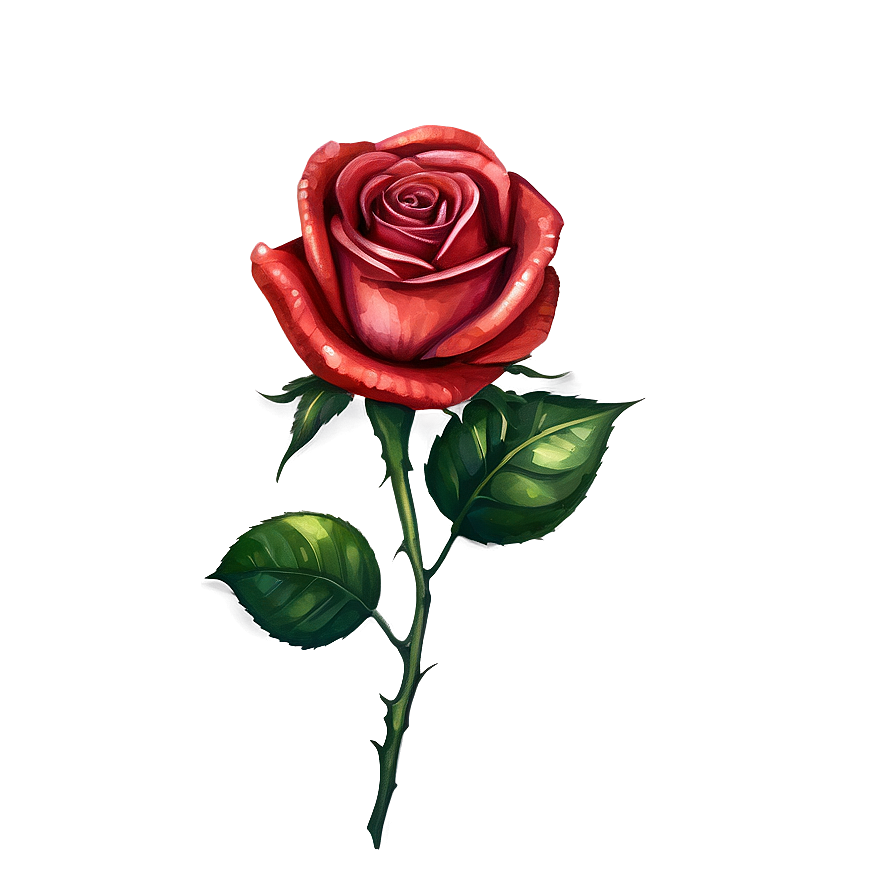 Red Rose Watercolor Png 05242024 PNG image