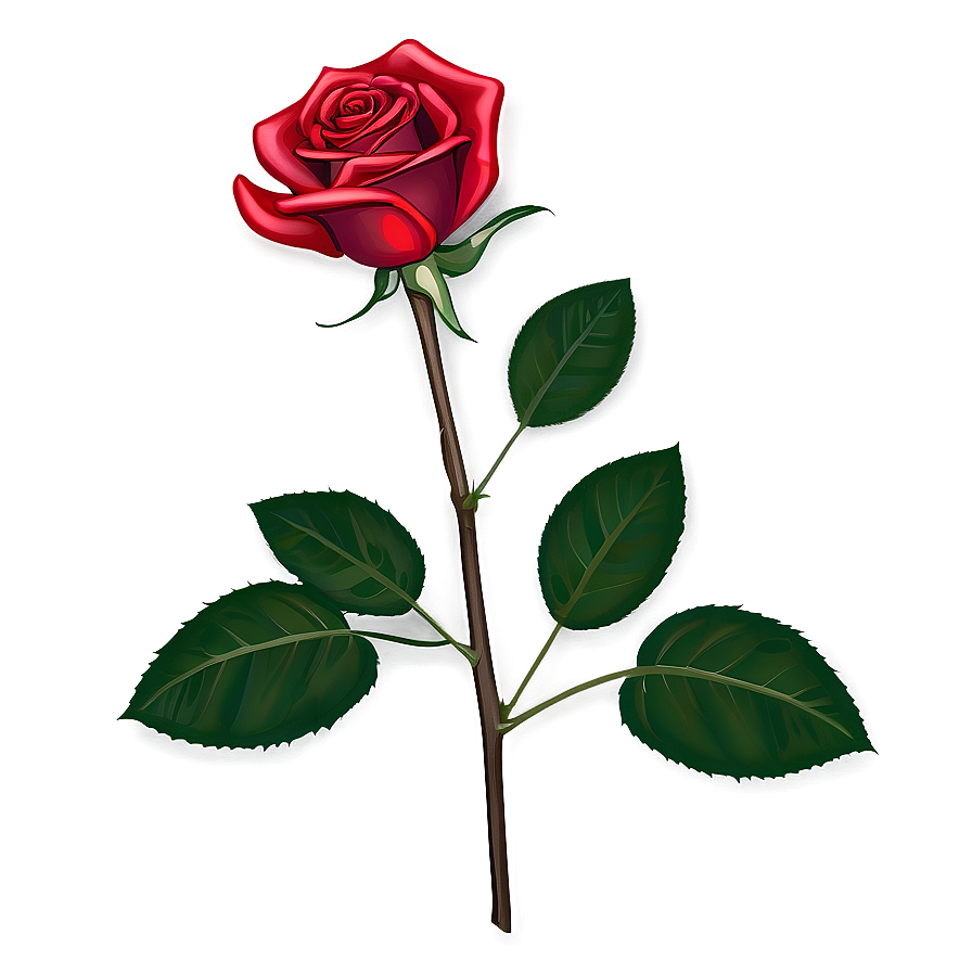 Red Rose With Leaves Png 39 PNG image