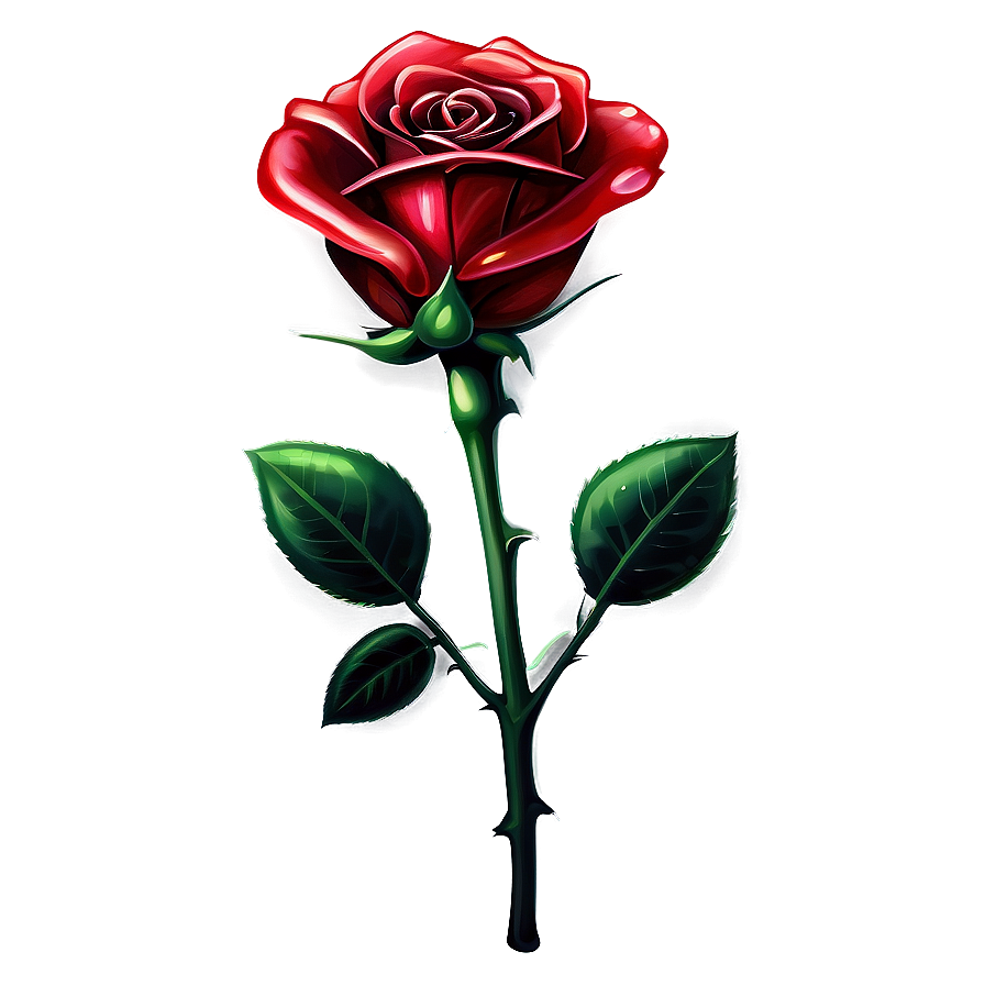 Red Rose With Sparkles Png 05242024 PNG image