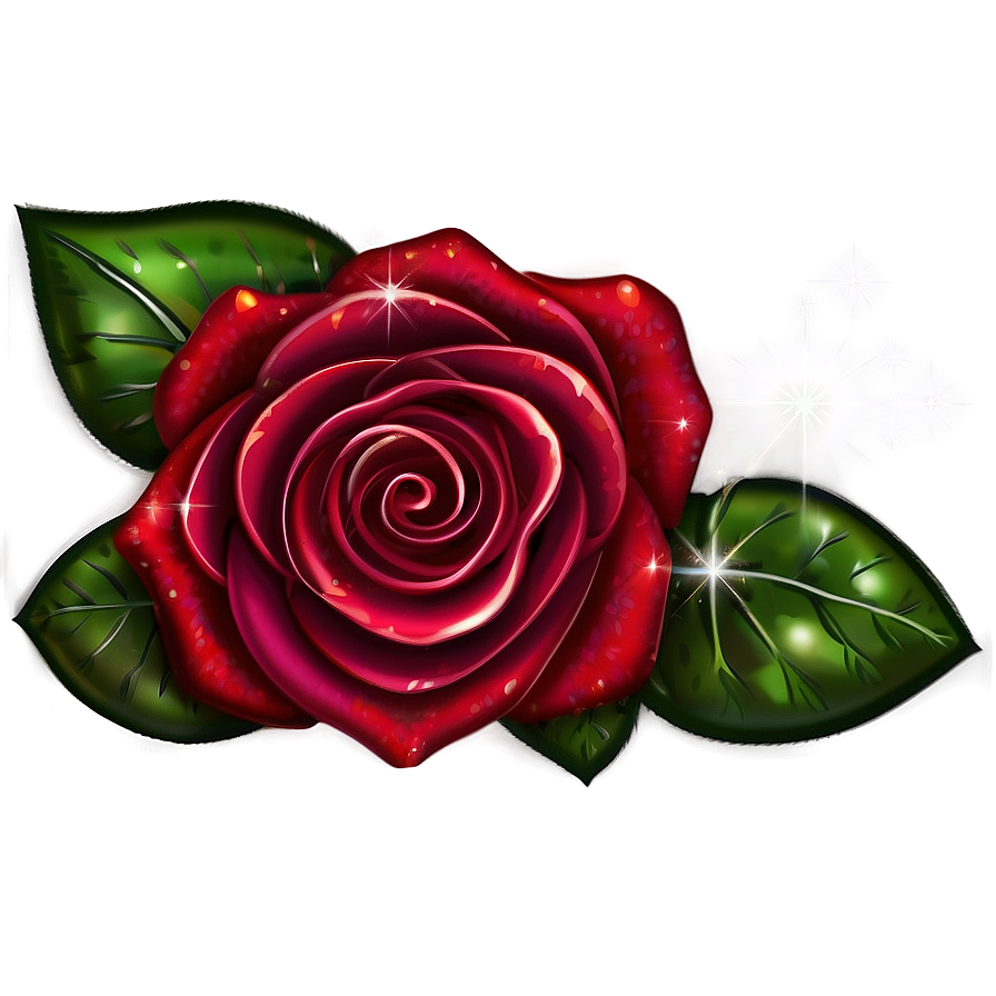 Red Rose With Sparkles Png 05242024 PNG image