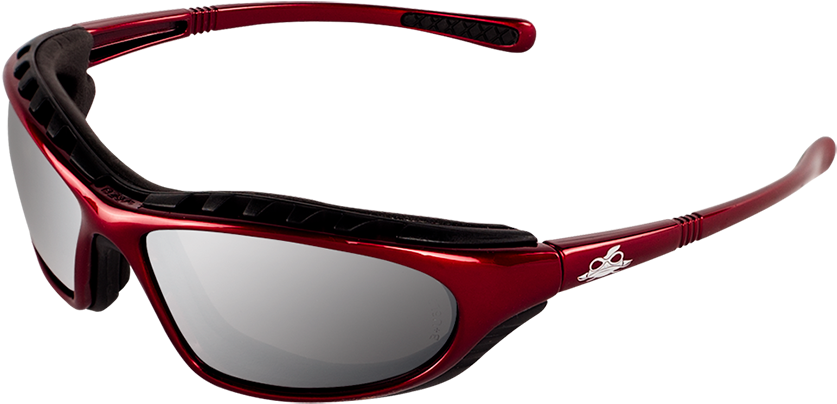 Red Safety Goggles Side View PNG image