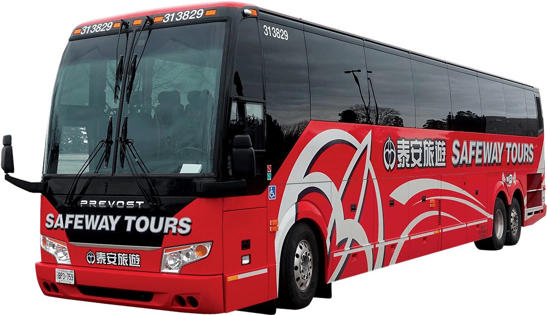 Red Safeway Tours Bus PNG image