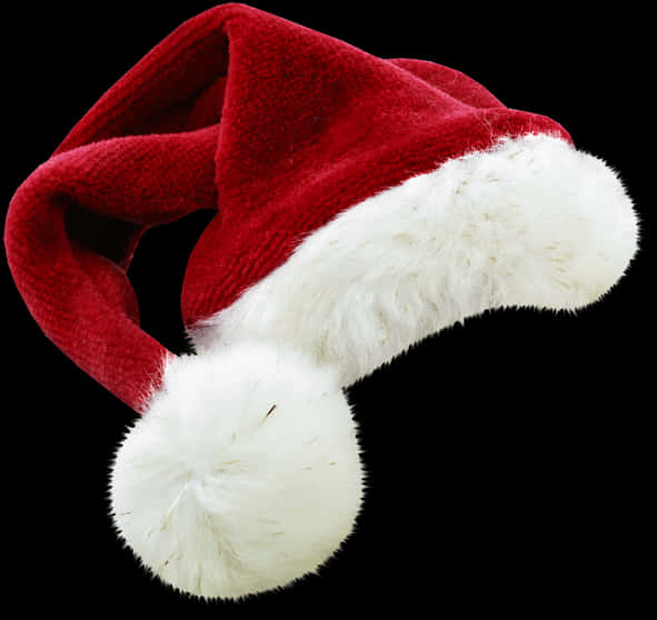 Red Santa Hat Black Background PNG image