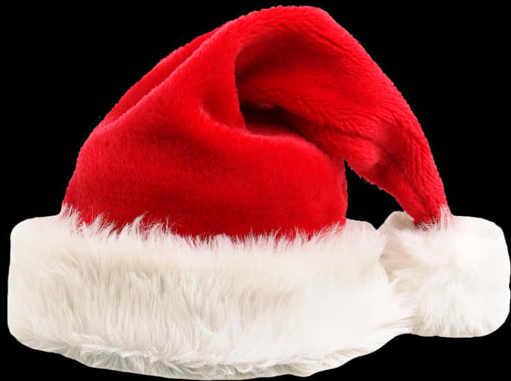 Red Santa Hat Black Background PNG image