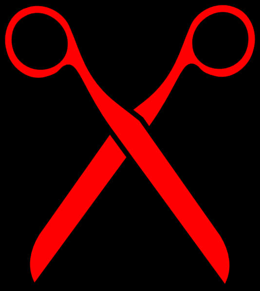 Red Scissors Black Background PNG image