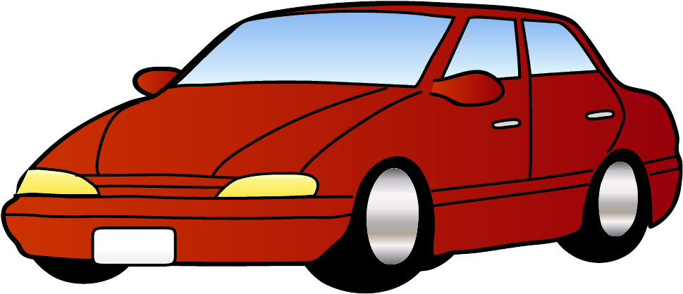 Red Sedan Cartoon Illustration PNG image