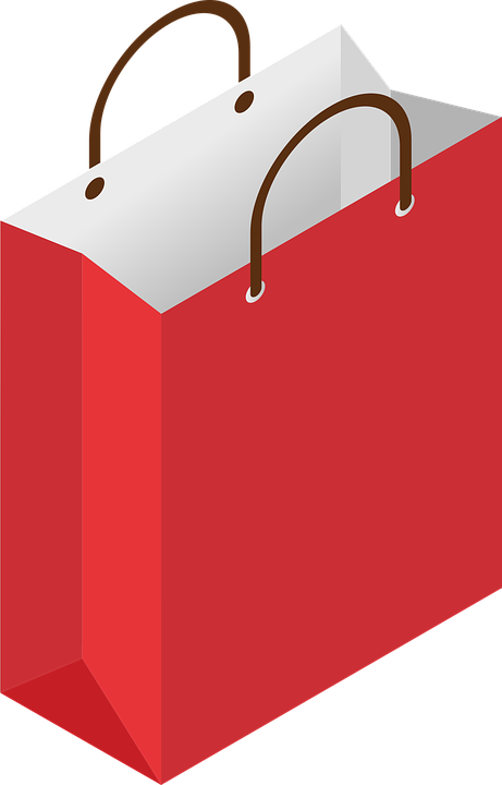 Red Shopping Bag Icon PNG image