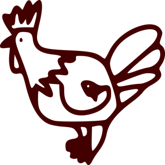 Red Silhouette Chicken PNG image