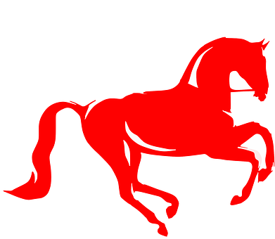 Red Silhouette Galloping Horse PNG image