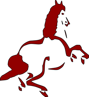 Red Silhouette Galloping Horse PNG image