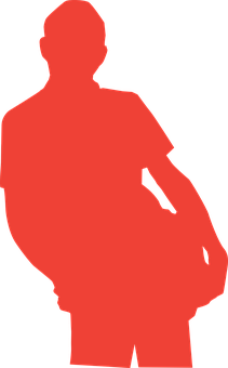 Red Silhouette Standing Man PNG image