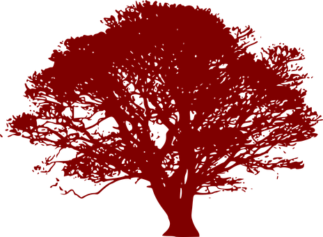 Red Silhouette Tree PNG image