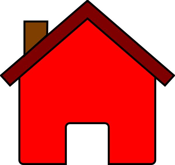 Red Simple House Clipart PNG image