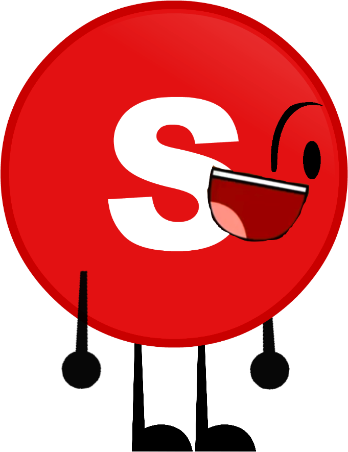 Red Skittle Character Smiling PNG image