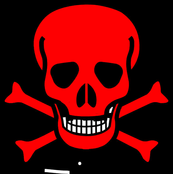 Red Skulland Crossbones Graphic PNG image