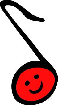 Red Smiley Face Black Background PNG image